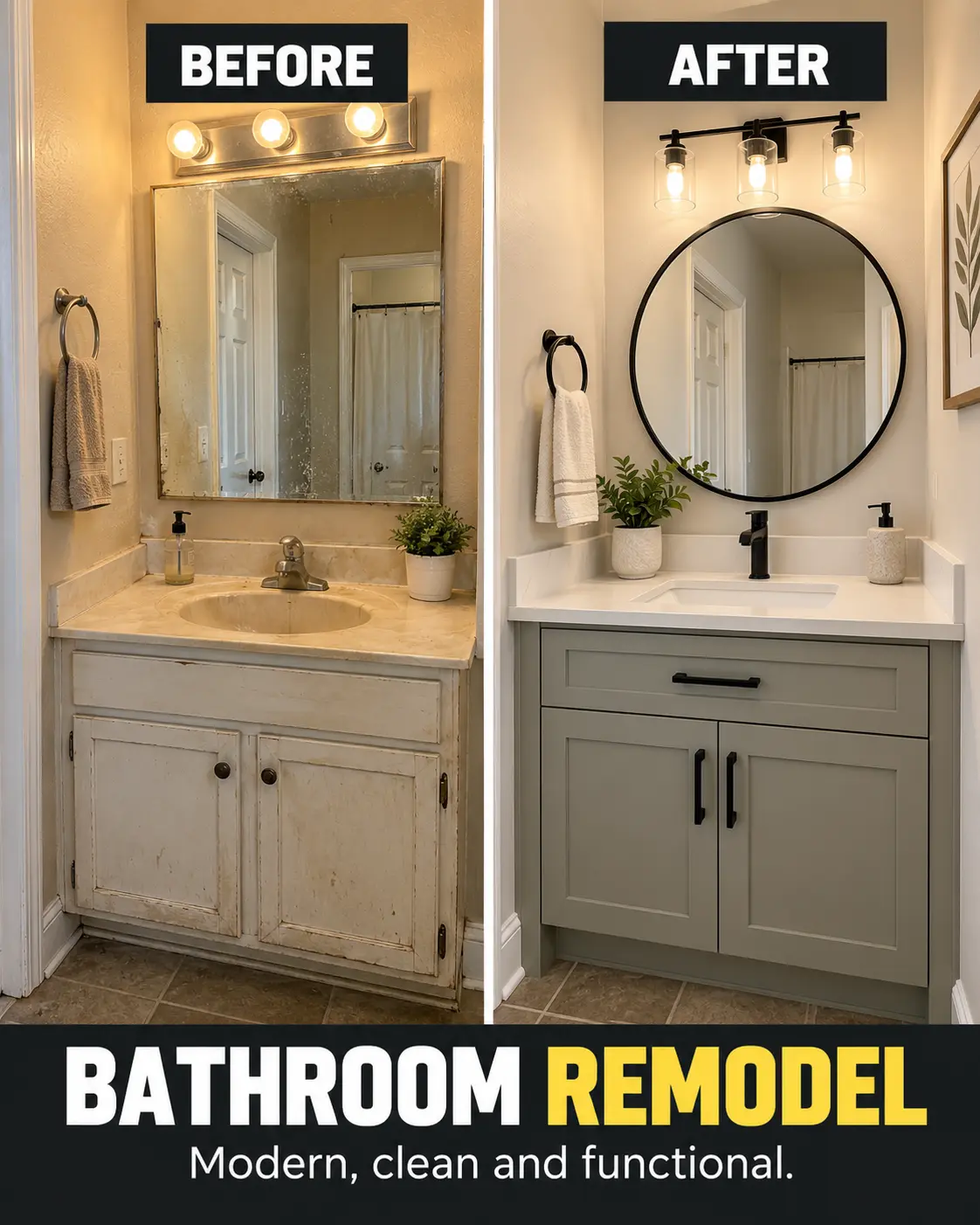 Bathroom Update before and after project by Igor