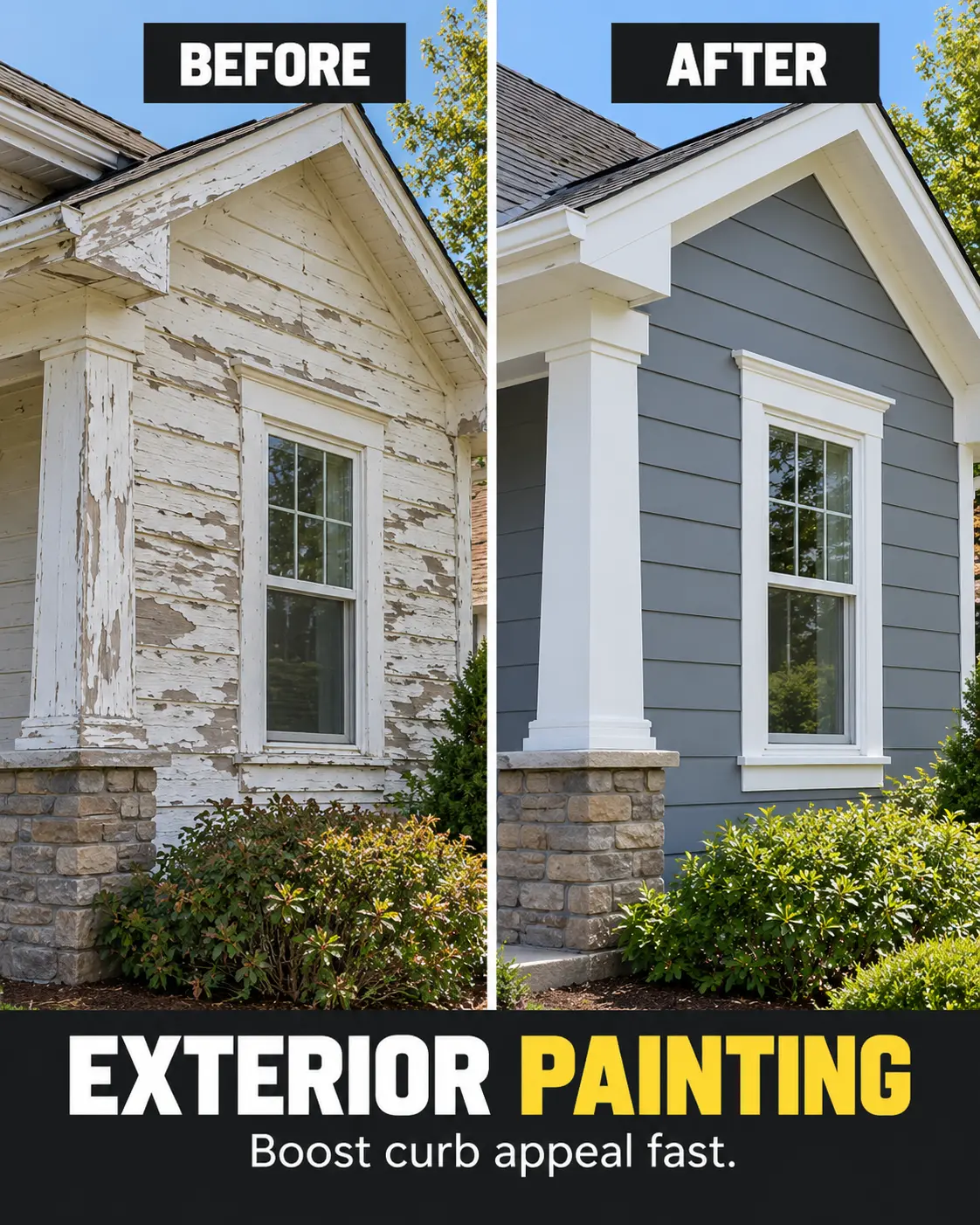 Exterior Painting before and after project by Igor